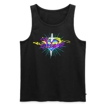 L.Gor Dolch mit Herz - Männer Premium Bio Tank Top - Schwarz - Vorne - AI Model Male 178 light (178cm)