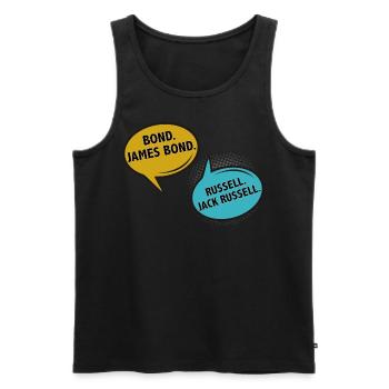 Bond Jack Russell dog Hund fun Comic movie Film - Männer Premium Bio Tank Top - Schwarz - Vorne - AI Model Male 178 light (178cm)