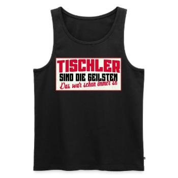 Tischler T-Shirt - Männer Premium Bio Tank Top - Schwarz - Vorne - Michal (187cm)