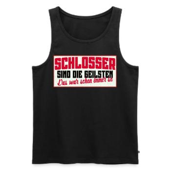 Schlosser T-Shirt - Männer Premium Bio Tank Top - Schwarz - Vorne - Michal (187cm)