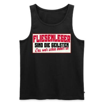 Fliesenleger T-Shirt - Männer Premium Bio Tank Top - Schwarz - Vorne - Michal (187cm)