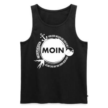 Wir sind die Niedersachsen - MOIN - Männer Premium Bio Tank Top - Schwarz - Vorne - Michal (187cm)