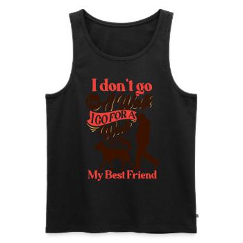 Ich gehe mit meinem besten Freund spazieren, Gassi - Männer Premium Bio Tank Top - Schwarz - Vorne - Michal (187cm)