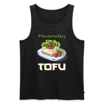 Powered by Tofu - Männer Premium Bio Tank Top - Schwarz - Vorne - AI Model Male 178 light (178cm)