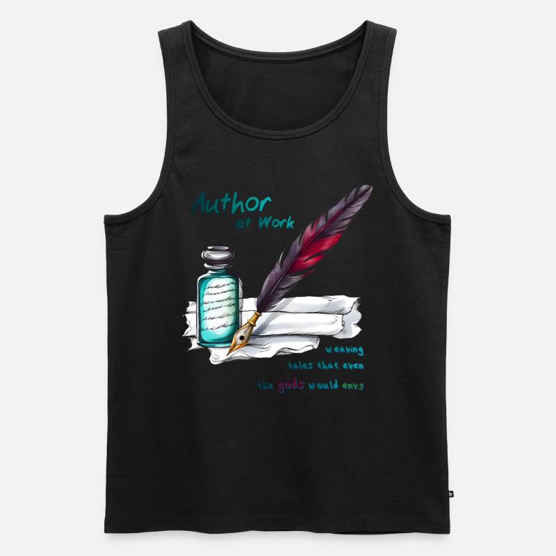 Author at Work - Männer Premium Bio Tank Top - Schwarz