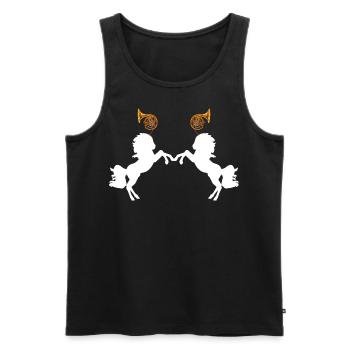 Two unicorns - Men's Premium Organic Tank Top - black - Front - Michal (187cm)