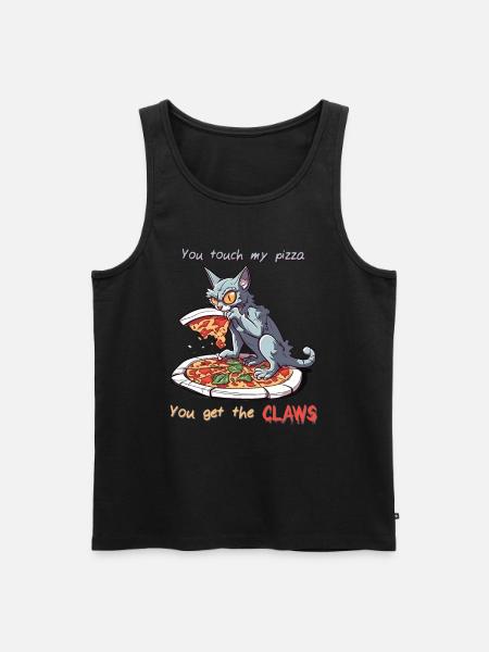 PizzaCat - Don't touch my Pizza - Men's Premium Organic Tank Top - black
