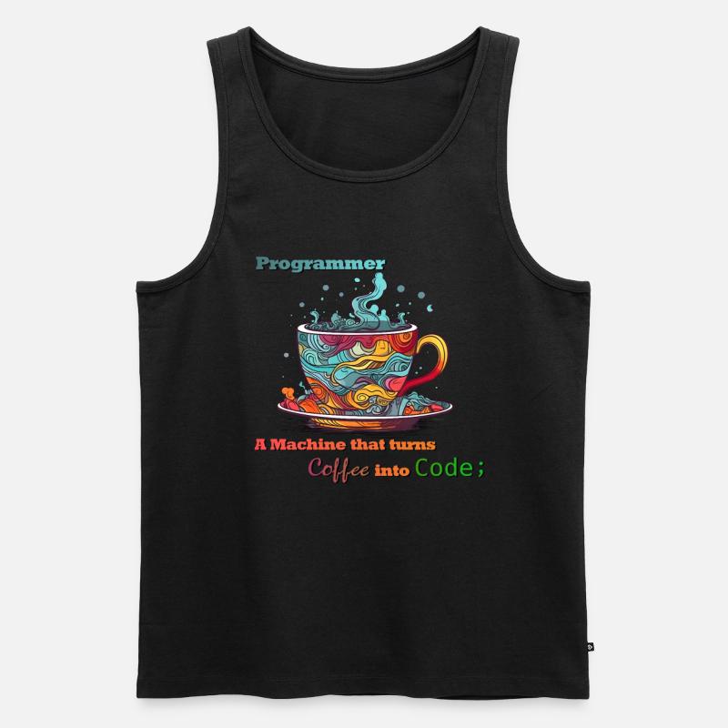 Programmer - Coffee into Code - Männer Premium Bio Tank Top - Schwarz