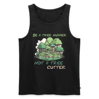 Be a tree hugger - Men's Premium Organic Tank Top - black - Front - AI Model Male 178 light (178cm)