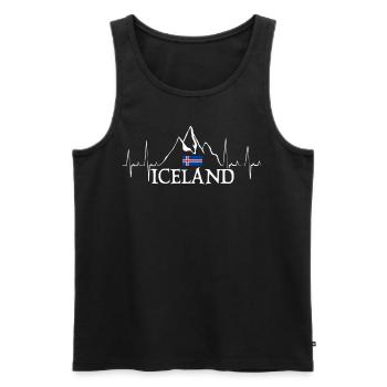 Iceland Heartbeat Travel Iceland - Men's Premium Organic Tank Top - black - Front - AI Model Male 178 light (178cm)