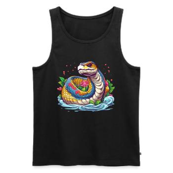 Rainbow Anaconda - Men's Premium Organic Tank Top - black - Front - AI Model Male 178 light (178cm)