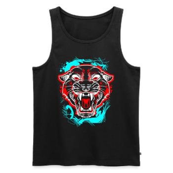 L.Gor Tiger - Männer Premium Bio Tank Top - Schwarz - Vorne - AI Model Male 178 light (178cm)