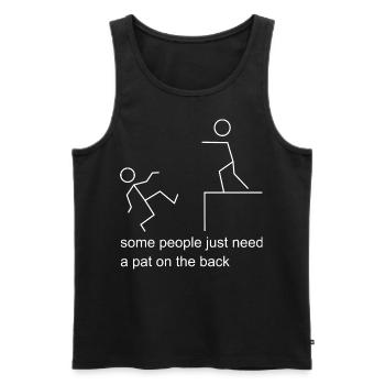 Manche Leute brauchen Klaps auf die Schulter - Männer Premium Bio Tank Top - Schwarz - Vorne - AI Model Male 178 light (178cm)