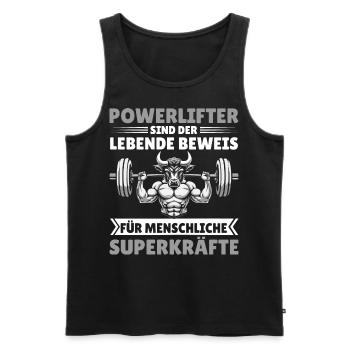 Powerlifter Beweis für Superkräfte Gym Motivation - Männer Premium Bio Tank Top - Schwarz - Vorne - Michal (187cm)