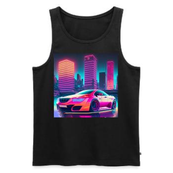 Neon Auto - Männer Premium Bio Tank Top - Schwarz - Vorne - Michal (187cm)
