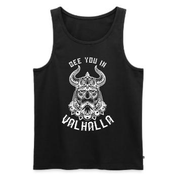 Wikinger See you in Valhalla Nordmänner - Männer Premium Bio Tank Top - Schwarz - Vorne - AI Model Male 178 light (178cm)