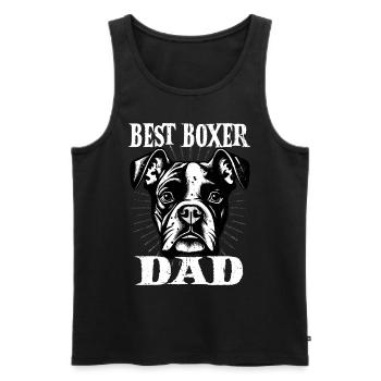 Best Boxer Dad,Boxer Sunset Retro,Dog Owner - Men's Premium Organic Tank Top - black - Front - AI Model Male 178 light (178cm)