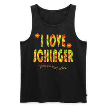 I LOVE SCHLAGER - Männer Premium Bio Tank Top - Schwarz - Vorne - Michal (187cm)
