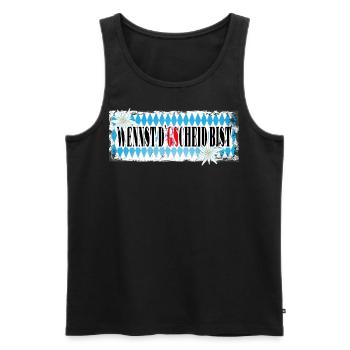 Biker Motorrad Boxer Abenteuer Gentlemen Scrambler - Männer Premium Bio Tank Top - Schwarz - Vorne - AI Model Male 178 light (178cm)
