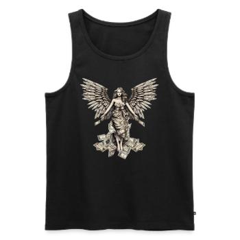 Flügel aus Geldscheinen / Money - Engelsdesign - Männer Premium Bio Tank Top - Schwarz - Vorne - AI Model Male 178 light (178cm)