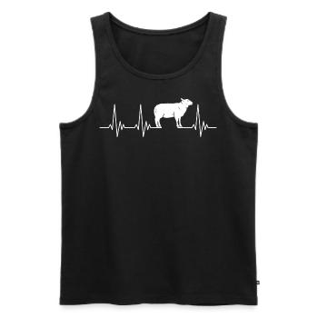 Hausschaf Heartbeat Landwirt Bauernhoftiere Schaf - Männer Premium Bio Tank Top - Schwarz - Vorne - Michal (187cm)