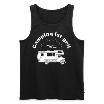 Camping ist geil Wohnmobil Möwen Sonne Camper - Männer Premium Bio Tank Top - Schwarz - Vorne - Michal (187cm)