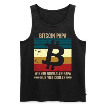 Bitcoin Papa - Männer Premium Bio Tank Top - Schwarz - Vorne - AI Model Male 178 light (178cm)