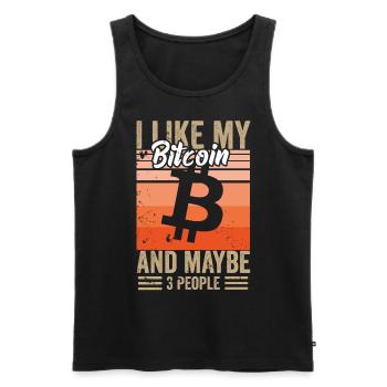 I like my Bitcoin and maybe 3 people - Männer Premium Bio Tank Top - Schwarz - Vorne - AI Model Male 178 light (178cm)