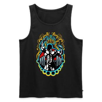 Bodybuilding Krafttraining - Männer Premium Bio Tank Top - Schwarz - Vorne - Michal (187cm)
