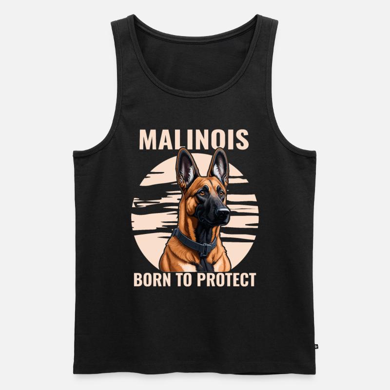 Malinois - Né pour protéger - Débardeur bio Premium Homme - noir