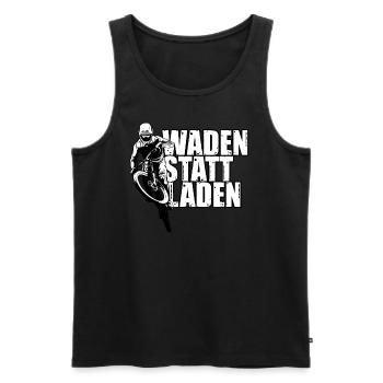 Waden statt laden Mountainbike Anti E-Bike - Männer Premium Bio Tank Top - Schwarz - Vorne - Michal (187cm)