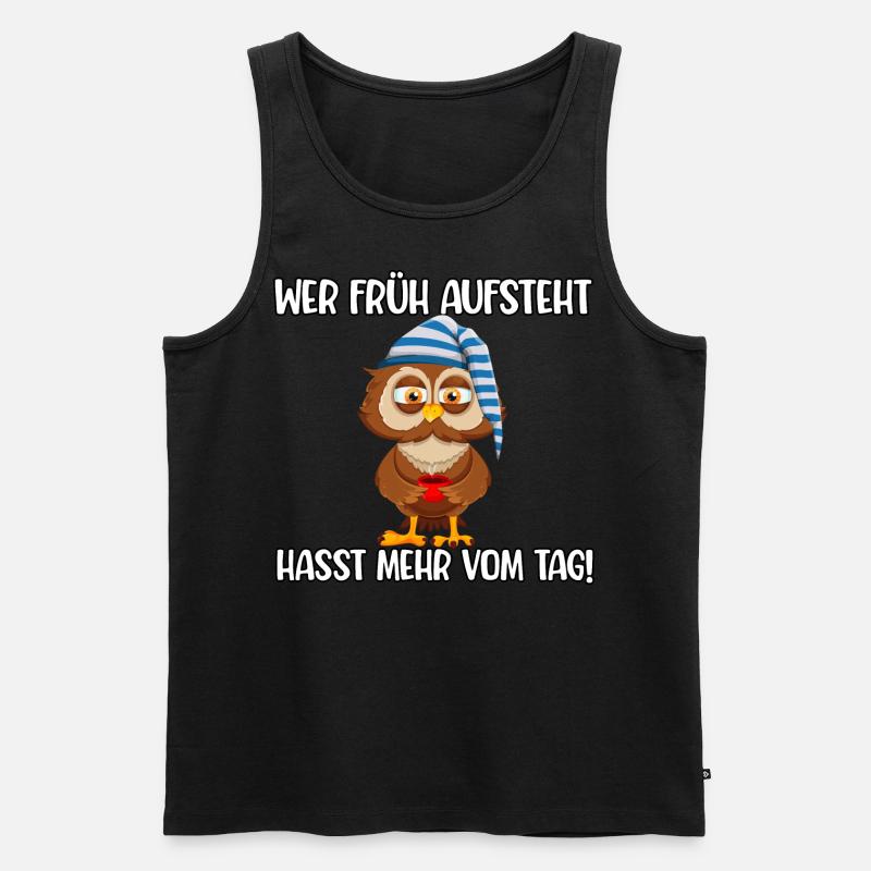 Wer früh aufsteht - Männer Premium Bio Tank Top - Schwarz
