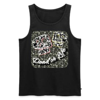 Mort ou vie - Débardeur bio Premium Homme - noir - Devant - AI Model Male 178 light (178cm)