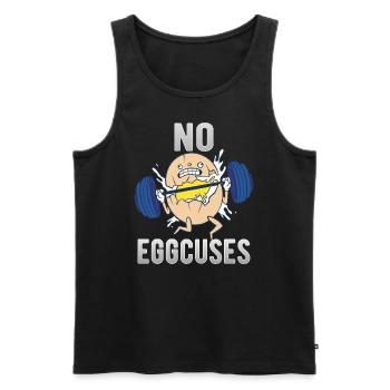 no excuses funny gym saying ambiguous shirt - Men's Premium Organic Tank Top - black - Front - AI Model Male 178 light (178cm)