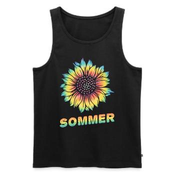 Sonnenblume Sommer Sonne Strand Meer - Männer Premium Bio Tank Top - Schwarz - Vorne - Michal (187cm)
