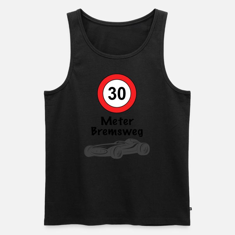 30 Meter Bremsweg - Männer Premium Bio Tank Top - Schwarz