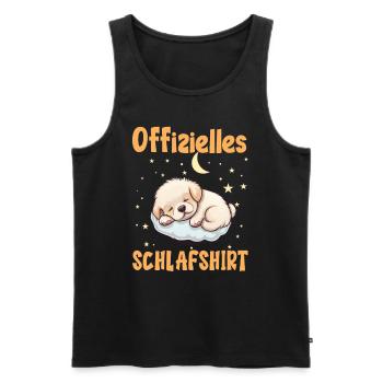 Offizielles Schlafshirt schlafender Hundewelpe - Männer Premium Bio Tank Top - Schwarz - Vorne - Michal (187cm)