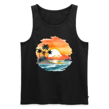 Einfach nur Sommer, Sonne und Strand - Männer Premium Bio Tank Top - Schwarz - Vorne - Michal (187cm)