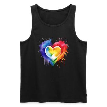 Ein Herz in verschiedenen Farben - Männer Premium Bio Tank Top - Schwarz - Vorne - AI Model Male 178 light (178cm)