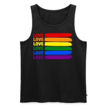 Pride LGBT Gay Rainbow LGBTQ Love CSD Gift - Men's Premium Organic Tank Top - black - Front - AI Model Male 178 light (178cm)
