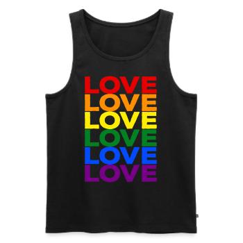Pride LGBT Gay Love Rainbow LGBTQ CSD Gift - Men's Premium Organic Tank Top - black - Front - AI Model Male 178 light (178cm)