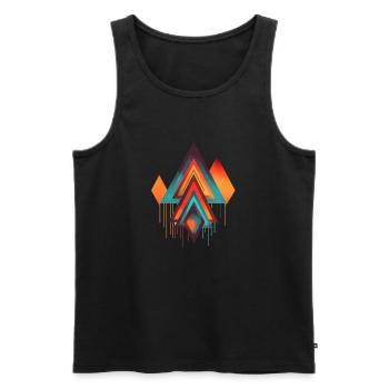Die Kunst der Dreiecke - Männer Premium Bio Tank Top - Schwarz - Vorne - Michal (187cm)