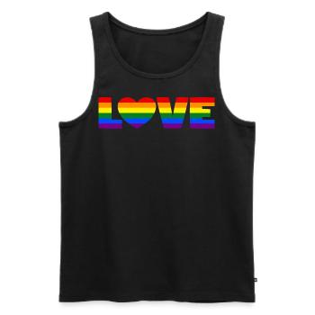Fierté Arc-en-ciel Amour Coeur LGBT LGBTQ CSD Cadeau - Débardeur bio Premium Homme - noir - Devant - Michal (187cm)