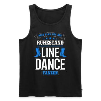 Linedance Line Dance Country Rentner Opa Geschenk - Männer Premium Bio Tank Top - Schwarz - Vorne - Michal (187cm)