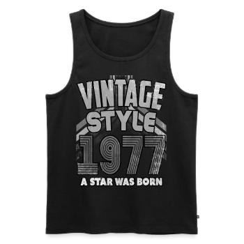 Vintage Edition Year of Construction Birthday Gift - Men's Premium Organic Tank Top - black - Front - AI Model Male 178 light (178cm)