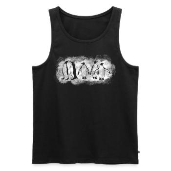 Pinguine im Eis - Männer Premium Bio Tank Top - Schwarz - Vorne - AI Model Male 178 light (178cm)