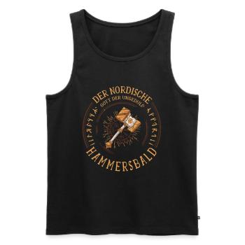 Hammersbald Nordische Mythologie Wikinger Ungeduld - Männer Premium Bio Tank Top - Schwarz - Vorne - Michal (187cm)