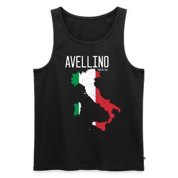 Avellino Italie Carte du drapeau italien Italie - Débardeur bio Premium Homme - noir - Devant - AI Model Male 178 light (178cm)