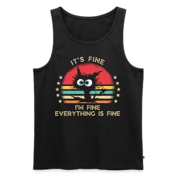 It's fine. I'm fine. Everything is fine - Men's Premium Organic Tank Top - black - Front - AI Model Male 178 light (178cm)