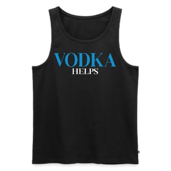 Life Is Hard Vodka Helps - Männer Premium Bio Tank Top - Schwarz - Vorne - AI Model Male 178 light (178cm)